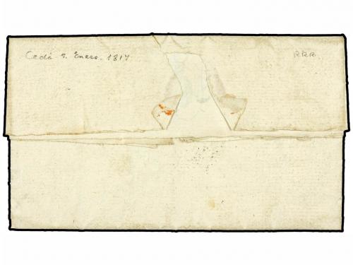 ✉ ESPAÑA: PREFILATELIA. 1817 (9 Enero). CEDO (Lérida) a REUS