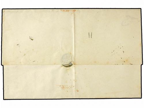 ✉ ESPAÑA. Ed. 1A. 1850. VALENCIA a GANDÍA. 6 cuartos negro. 