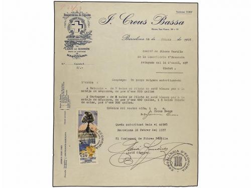 ✉ ESPAÑA GUERRA CIVIL. 1937. Conjunto de 4 solicitudes de en