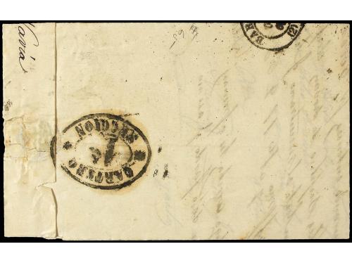 ✉ ESPAÑA. Ed. 81. 1866. TUY a BARCELONA. 4 cuartos azul, mat
