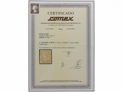 (*) ESPAÑA. Ed. 73A. 2 reales salmón. MAGNÍFICO EJEMPLAR. Ce