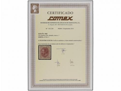 (*) ESPAÑA. Ed. 211. 30 cts. lila. Centraje perfecto. PIEZA 
