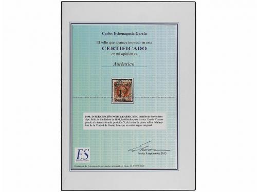 ° CUBA. Ed. 10. PUERTO PRÍNCIPE. 1 cent. s. 1 mil. castaño T
