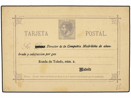 ✉ ESPAÑA ENTEROS POSTALES. Ed. 11. 10 cts. gris con sobreimp