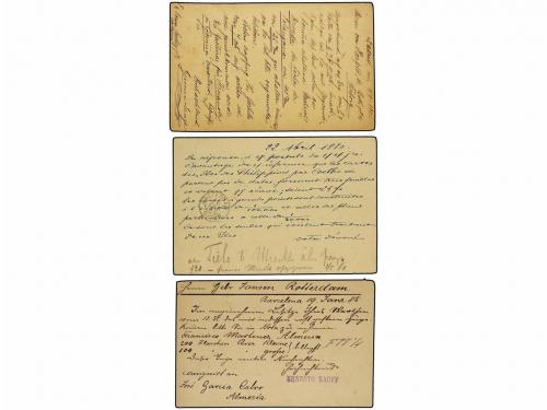 ✉ ESPAÑA ENTEROS POSTALES. Ed. 8, 13, 30. 1880-1901. Tres en
