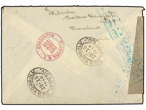 ✉ ESPAÑA. Ed. 757(2), 745(2), 774(2). 1938. BARCELONA a NEW 