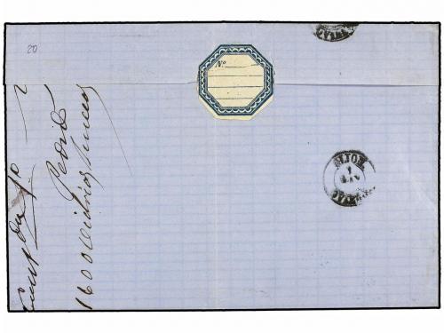 ✉ ESPAÑA. Ed. 121. 1873. ALFARO a GIJON. 10 cts. azul, mat. 