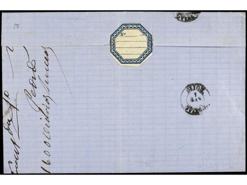 ✉ ESPAÑA. Ed. 121. 1873. ALFARO a GIJON. 10 cts. azul, mat. 