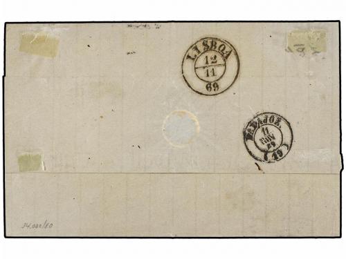 ✉ ESPAÑA. Ed. 98, 99, 100. 1869. BARCELONA a BUENOS AIRES. 5