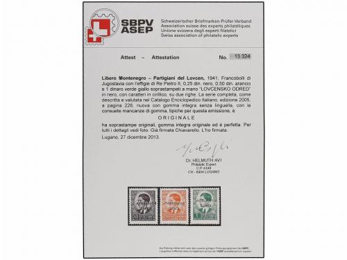 ** MONTENEGRO. 1941. PARTIGIANI DEL LOVCEN. Serie completa. 