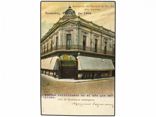 ✉ ARGENTINA. 1905. ROSARIO a CHILE. Tarjeta Postal con franq