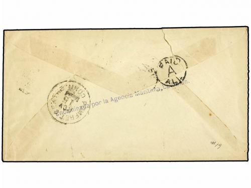 ✉ SALVADOR. 1887. LA UNIÓN a U.S.A. 10 ctvos. naranja. Mat. 
