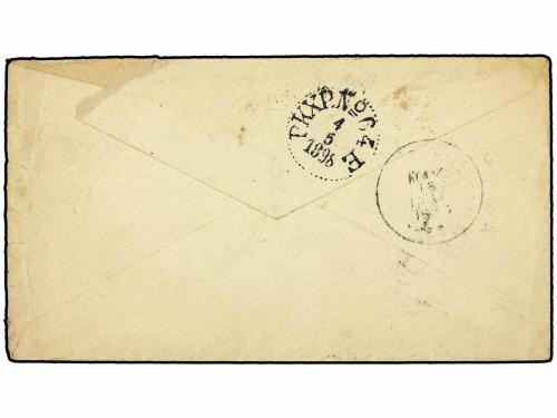 ✉ SUECIA. 1898. SKONNARBO to U.S.A. Unfranked cover, taxed o