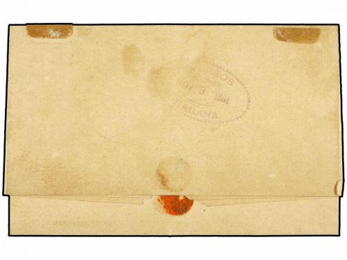 ✉ MEXICO. Sc. 125. 1881. VERACRUZ a HABANA. 5 ctvos. naranja