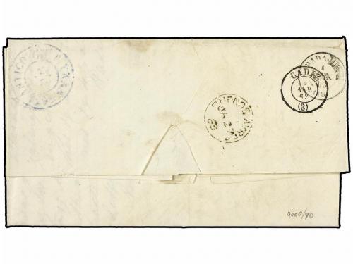 ✉ ARGENTINA. 1863. BUENOS AIRES a CÁDIZ. Circulada vía Ingla