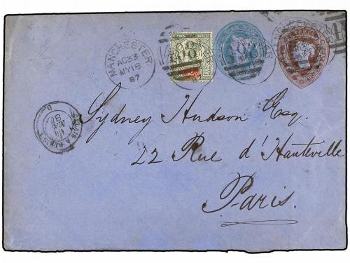 ✉ GRAN BRETAÑA. Sg. 199. 1887 (May 18). Private 1½d. purple 