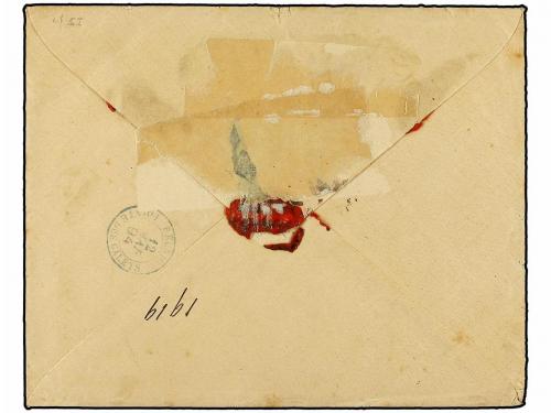 ✉ REUNION. Yv. 16B. 1894. ST. PIERRE a PARÍS. 1 Fr. oliva, c
