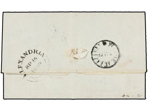 ✉ SINGAPUR. 1849. SINGAPORE to CÁDIZ (Spain). Sent via Alexa