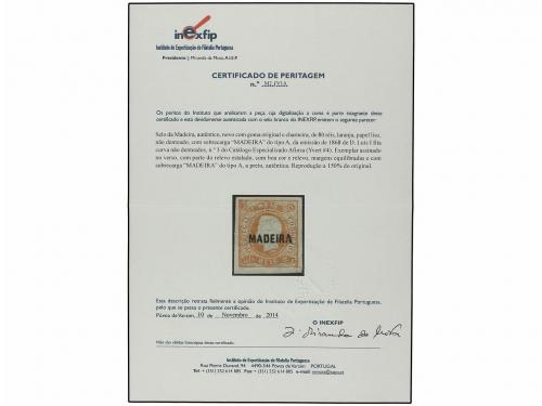 * PORTUGAL: MADEIRA. Af. 4. 80 reis naranja. MAGNÍFICO EJEMP
