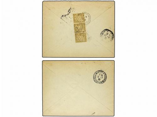 ✉ MONACO. 1929. Dos cartas circuladas en el interior tasadas