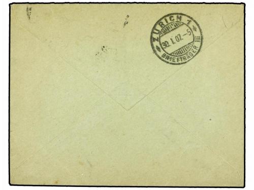 ✉ MONACO. Yv. 22, 23. 1907. MONTECARLO a SUIZA. Entero Posta
