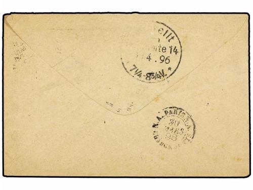 ✉ MONACO. Yv. 17, 18. 1896. MONTECARLO a BERLIN. Entero Post