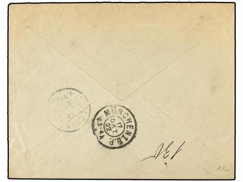 ✉ MONACO. Yv. 11/12, 18, 22, 23, 25. 1907. MONTECARLO a MUNI