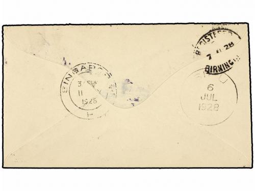✉ SARAWAK. Sg. 60, 61. 1928. BINATANG to ENGLAND. 50 cts. an
