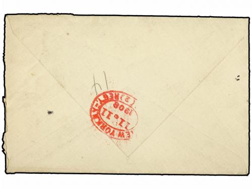 ✉ CUBA. 1906. HABANA a U.S.A. 2 cts. rosa (5) mat. CERTIF. d