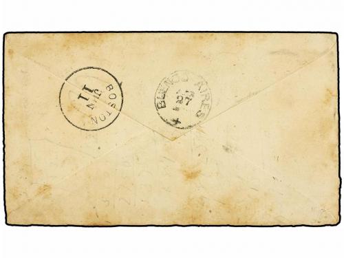 ✉ ARGENTINA. 1876. ROSARIO a U.S.A. 5 ctvos. naranja para el