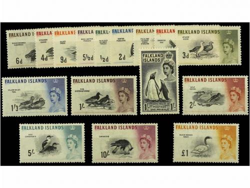 ** FALKLAND. Yv. 122/36. 1960-66. Complete set, never hinged