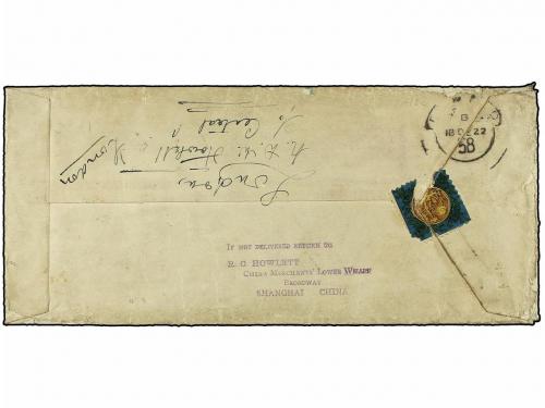 ✉ CHINA. 1922. SHANGHAI to LONDON. Large registered cover fr