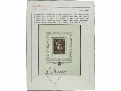** LIECHTENSTEIN. Yv. HB-1. 1934. SOUVENIR SHEET, never hing