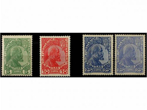 ** LIECHTENSTEIN. Yv. 1a/3a + 3b. 1915. Complete set, matte 