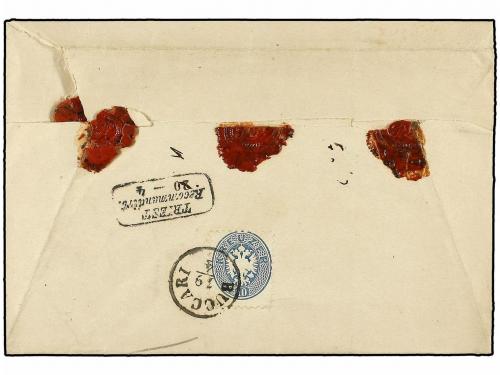 ✉ AUSTRIA. Mi. 32, 33 (2). (1863 CA.). BUCCARI to TRIEST. 5 