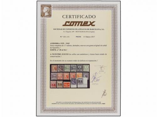** ANDORRA. Ed. 28/44. SERIE COMPLETA, centrajes en general 