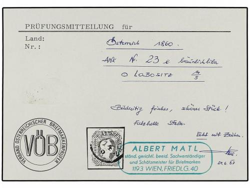 ° AUSTRIA. Mi. 23 (8). 1861. 1,05 kr. lilac. 8 stamps, fine 
