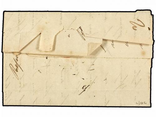 ✉ URUGUAY. 1836. MONTEVIDEO a FRANCIA. Marca MONTVº en color
