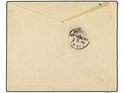 ✉ CHILE. Sc. 26. 1893. TALCA a ALEMANIA. 2 ctvos. rojo, tari