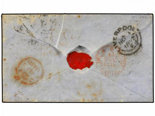 ✉ GRAN BRETAÑA. 1852. LIVERPOOL to CADIZ (Spain). 10 p. brow