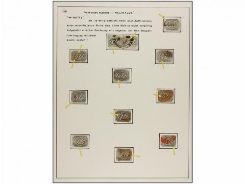Δ BRASIL. 1844-46. INCLINADOS. Small collection on 3 album p