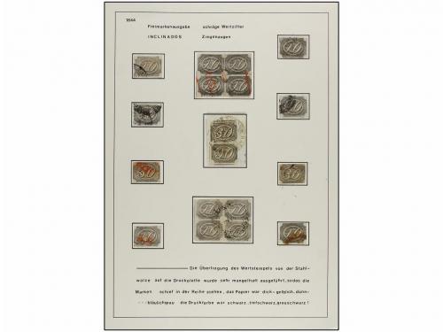 Δ BRASIL. 1844-46. INCLINADOS. Small collection on 3 album p