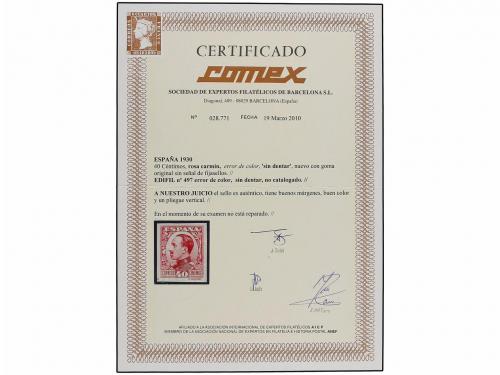 ** ESPAÑA. Ed. 497A. 40 cts. rosa ERROR DE COLOR SIN DENTAR,