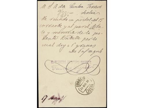 ✉ ESPAÑA. Ed. 217. 1891. Tarjeta Postal EL PORVENIR DE LA IN