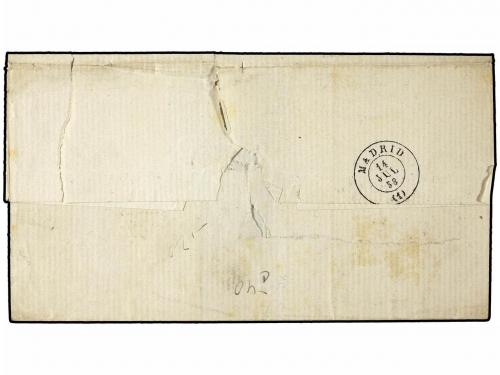 ✉ ESPAÑA. Ed. 48 (2). 1858. ZARAGOZA a MADRID. 4 cuartos roj