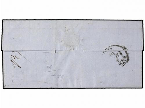 ✉ ESPAÑA. Ed. 58, 61. 1863. VILLARREAL a FRANCIA. 4 cuartos 
