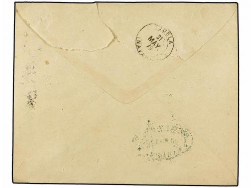 ✉ ESPAÑA. Ed. 183 (5). 1879. ZARAGOZA a TUDELA. 5 cts. verde