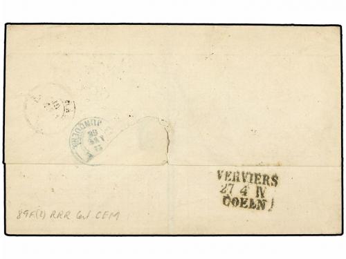 ✉ ESPAÑA. Ed. 89F (2). 1868. BARCELONA a HAMBURGO. 12 cuarto