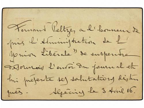 ✉ ESPAÑA ENTEROS POSTALES. Ed. 45. 1906. ALGECIRAS a BÉLGICA