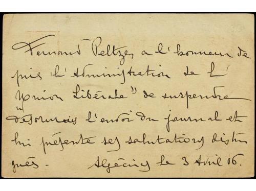 ✉ ESPAÑA ENTEROS POSTALES. Ed. 45. 1906. ALGECIRAS a BÉLGICA